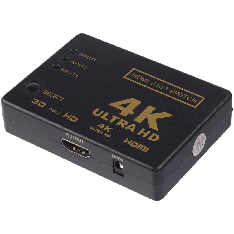 3-Port HDMI Switch Plastic Body