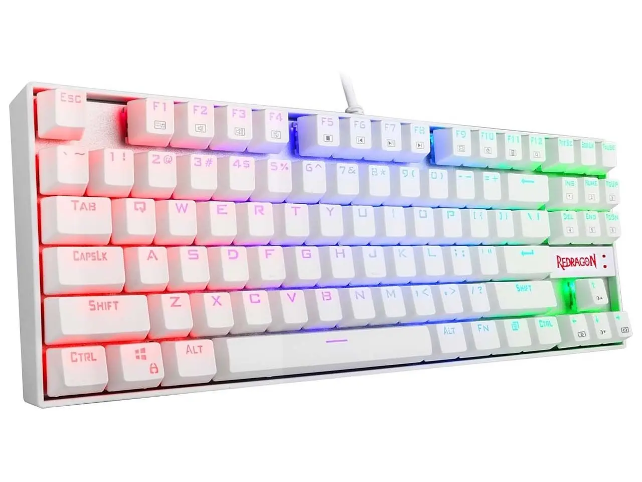 کیبورد مکانیکی ردراگون مدل Redragon Kumara K552 RGB White سوئیچ قرمز