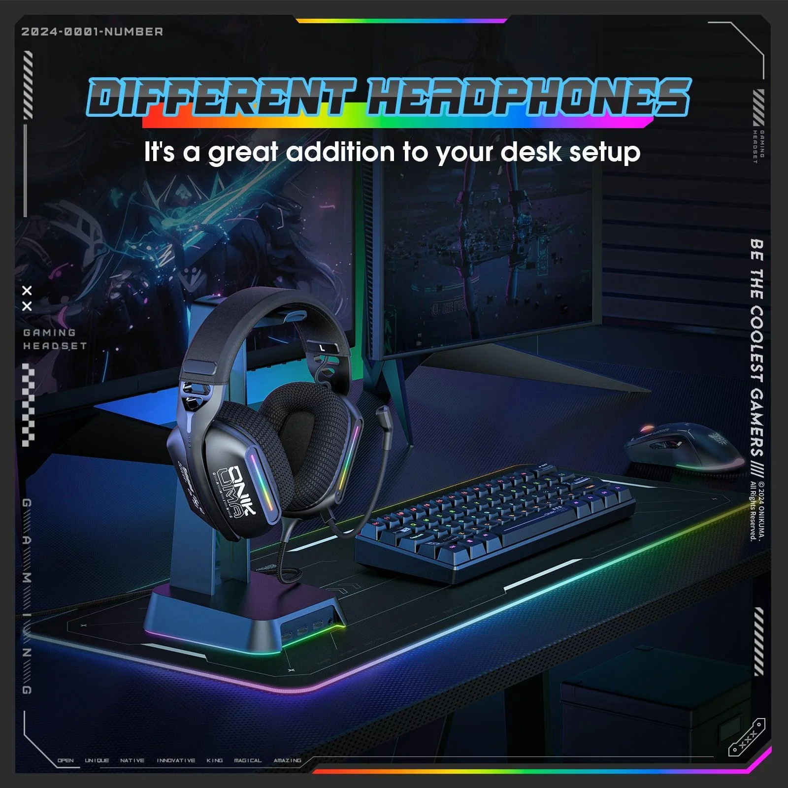 هدست گیمینگ اونیکوما مدل ONIKUMA X12 RGB