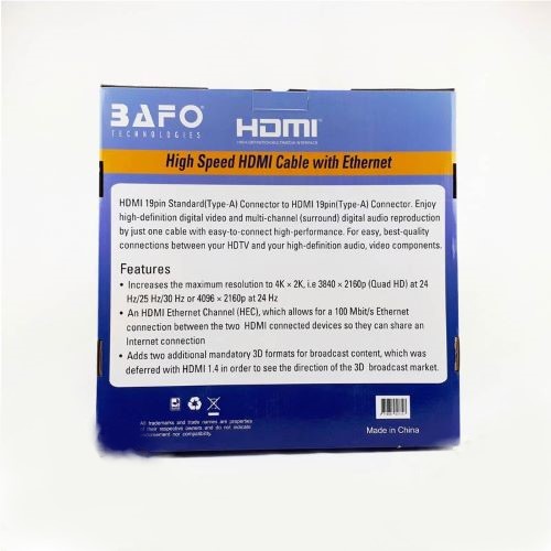کابل HDMI 1.4 سه‌بعدی (3D) بافو طول 50 متر با پشتیبانی از رزولوشن 4K