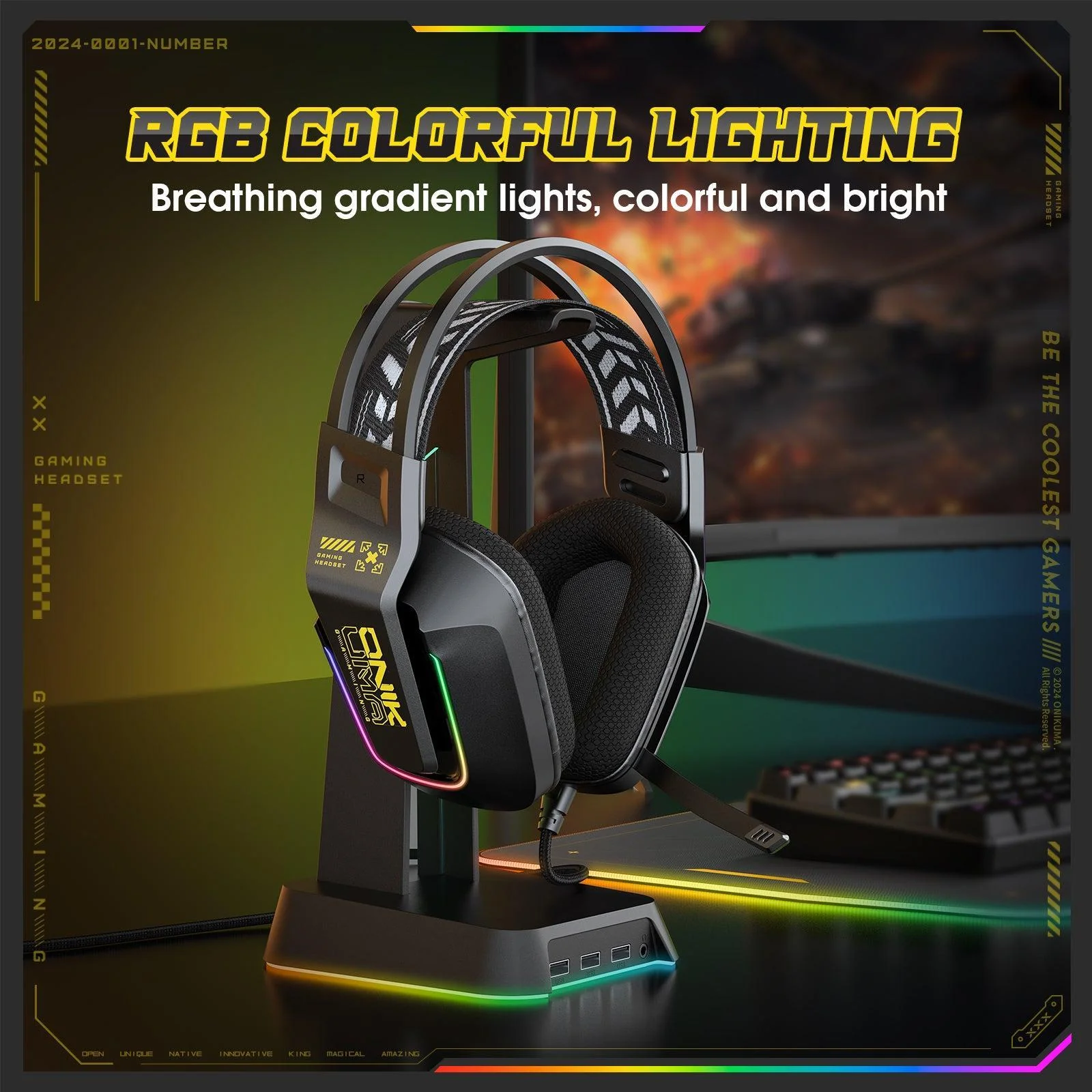 هدست گیمینگ اونیکوما مدل Onikuma X13 RGB