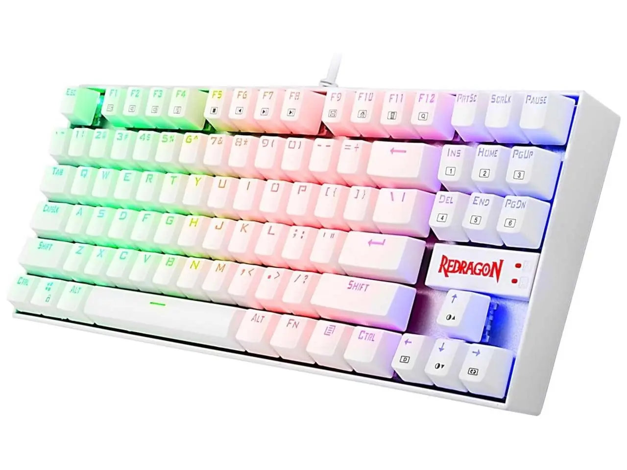 کیبورد مکانیکی ردراگون مدل Redragon Kumara K552 RGB White سوئیچ قرمز