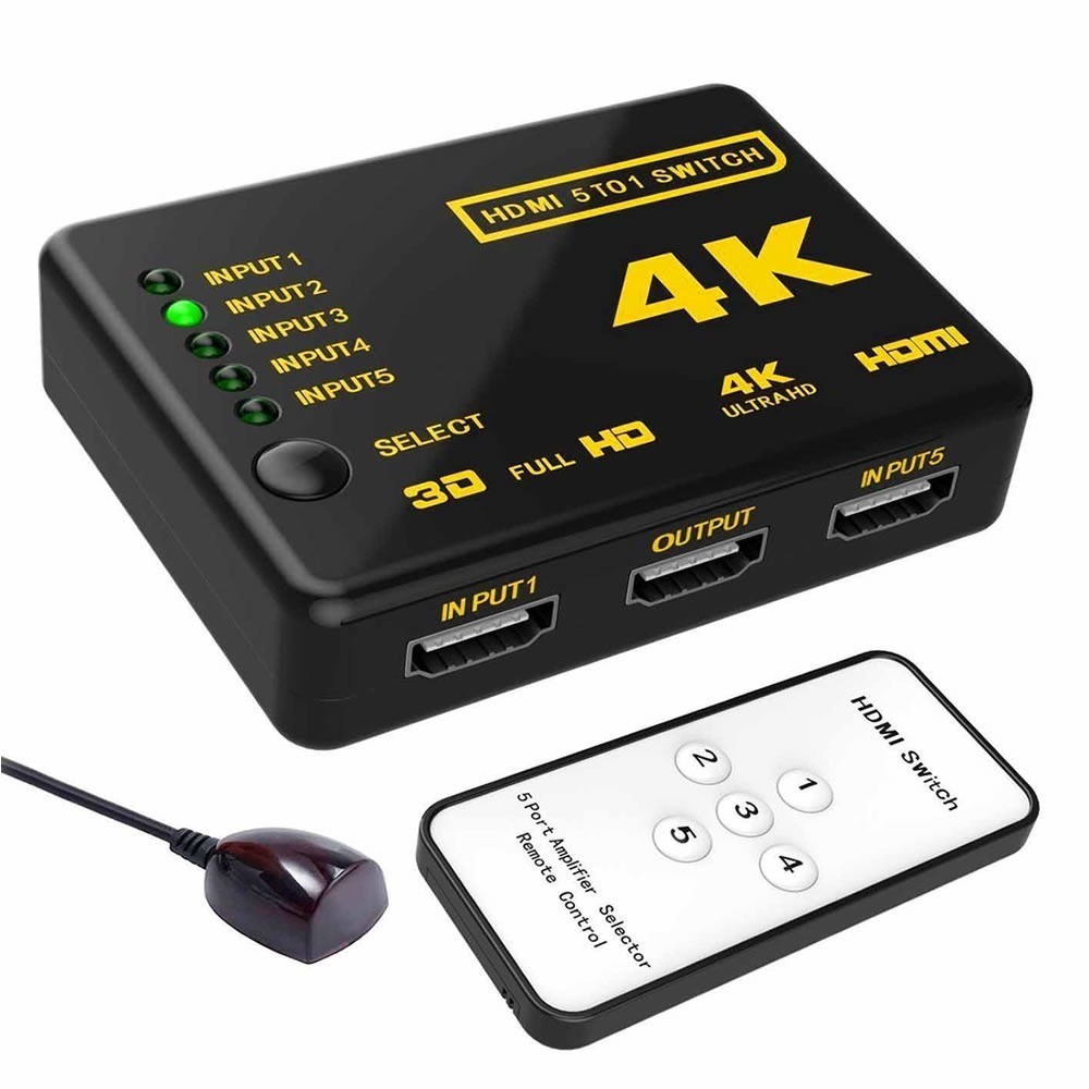 سوییچ ۵ پورت HDMI با ریموت کنترل ۴K