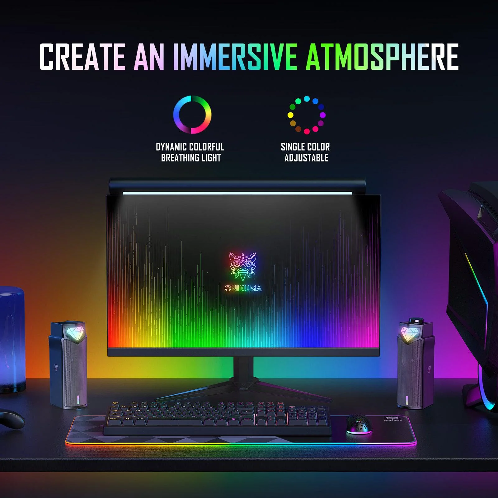 اسپیکر بلوتوثی اونیکوما ONIKUMA Wired RGB Gaming Speaker L1