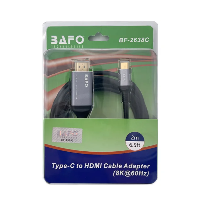 کابل تبدیل USB Type-C به HDMI بافو مدل BF-2638C طول 2 متر با رزولوشن 8K