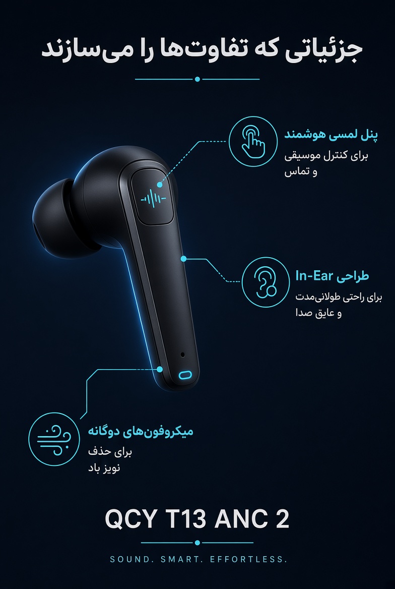 هدفون بی سیم شیائومی کیو سی وای T13 ANC 2