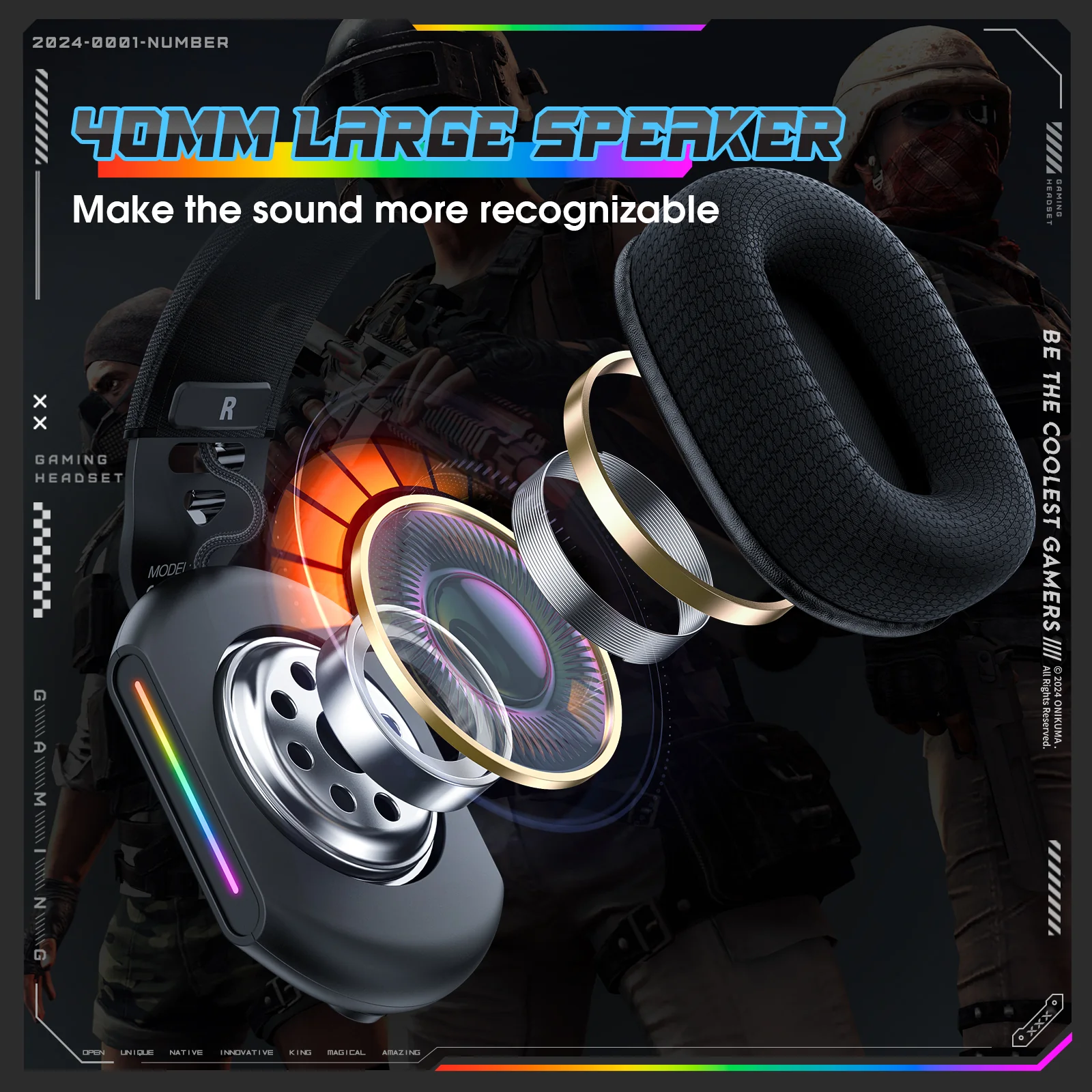 هدست گیمینگ اونیکوما مدل ONIKUMA X12 RGB