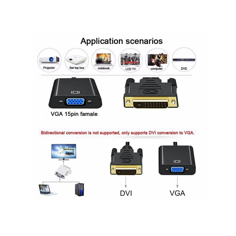تبدیل DVI-D (24+1) به VGA اکتیو بافو مدل BF-3365