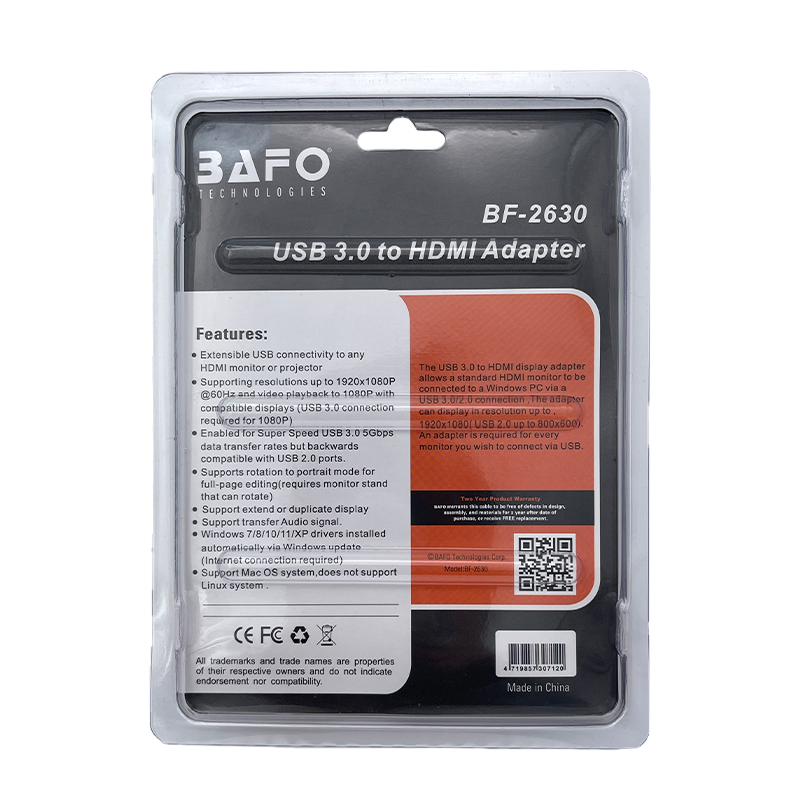 تبدیل USB 3.0 به HDMI بافو مدل BF-2630