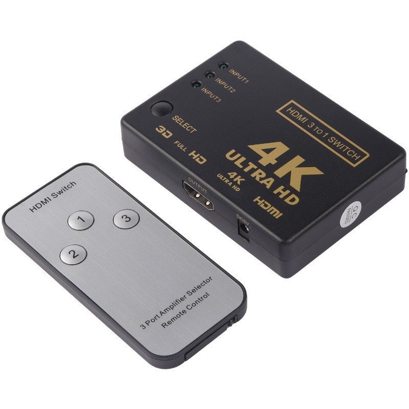 3-Port HDMI Switch Plastic Body