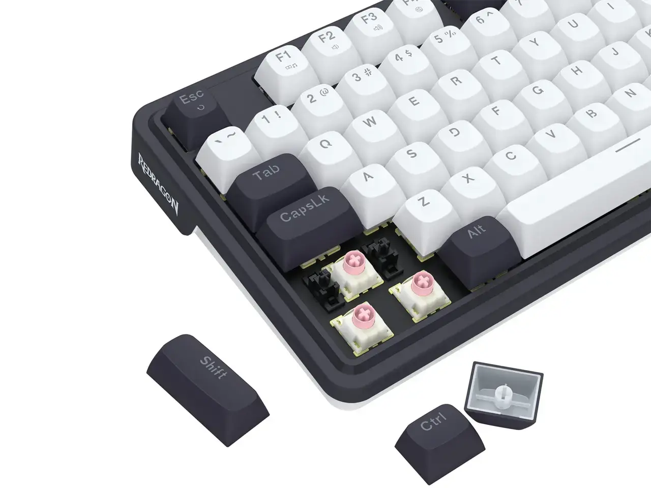کیبورد گیمینگ مغناطیسی ردراگون مدل UCAL Magnetic K673WB-RGB-M RGB مشکی سفید