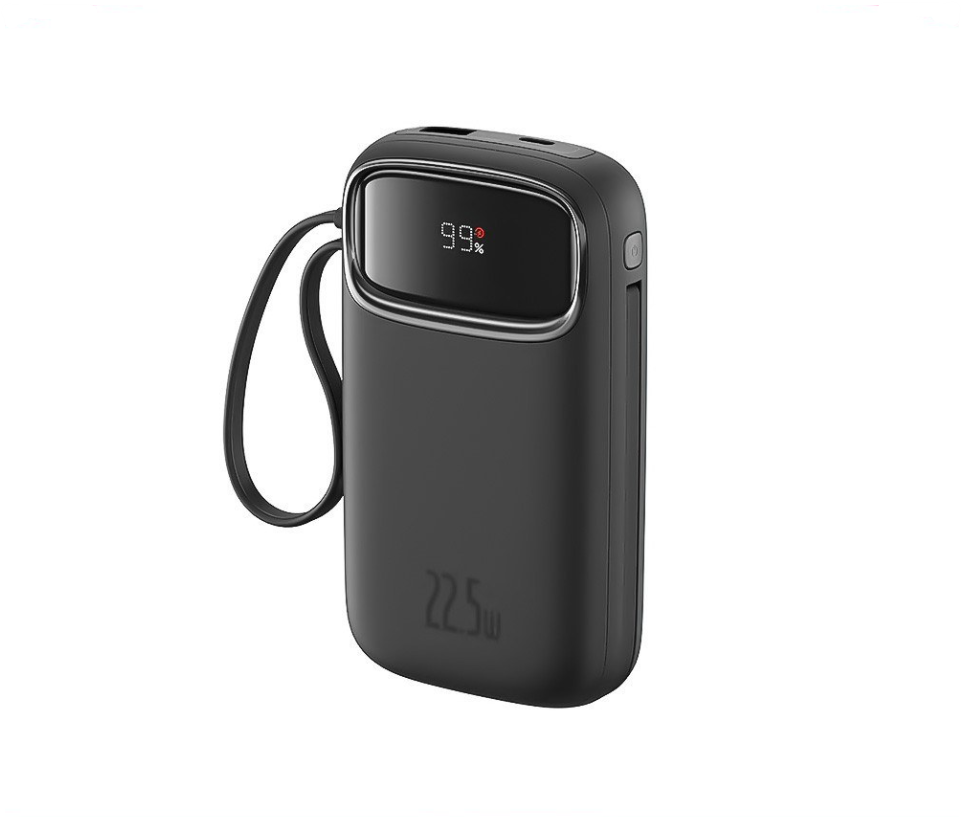 Baseus Qpow 2 20000mAh 30W Dual Built-in USB-C Cable Power Bank Black