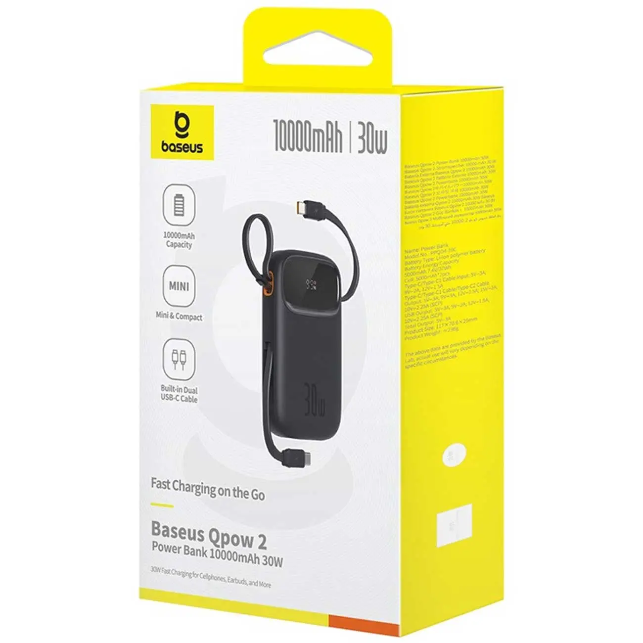 Baseus QPow2 Dual Cable 30W 10000mAh Power Bank