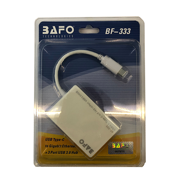تبدیل USB Type-C به Ethernet و USB 3.0 بافو مدل BF-333
