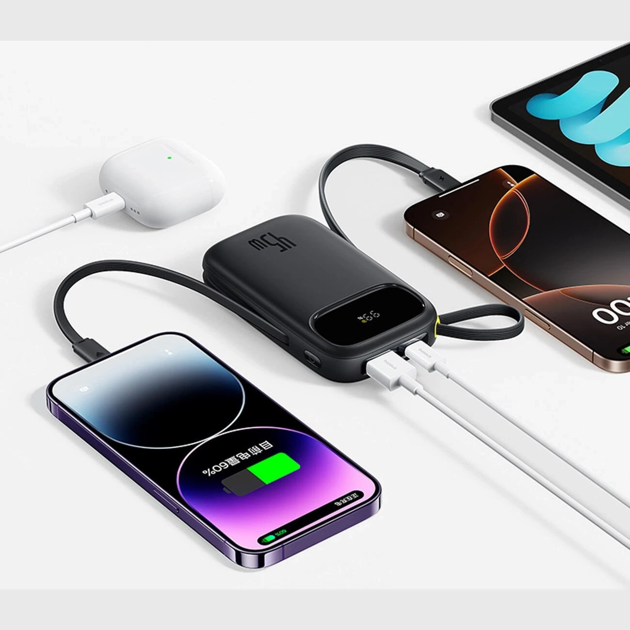 Baseus EnerFill FC31 Qpow 3 20000mAh 45W Power Bank with USB-C and Lightning Cables
