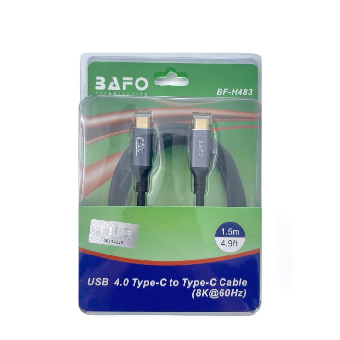 کابل USB 4.0 دو سر USB Type-C بافو مدل BF-H483 طول 1.5 متر با پشتیبانی از رزولوشن 8K