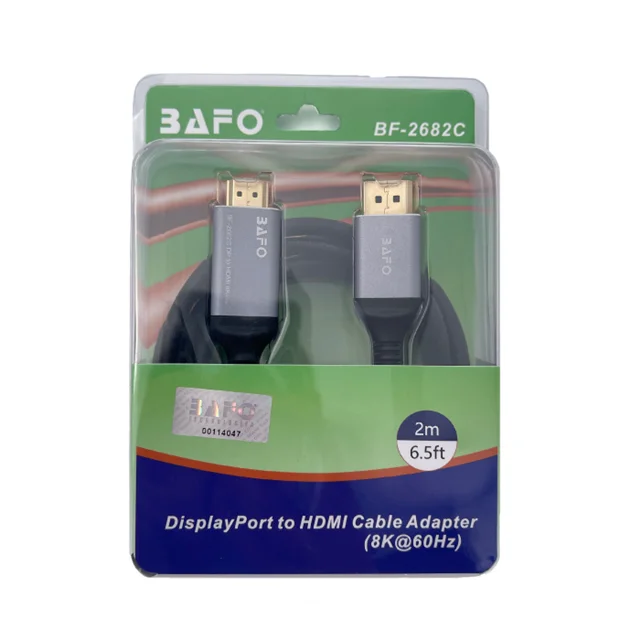 کابل تبدیل DisplayPort به HDMI بافو مدل BF-2682C طول 2 متر با رزولوشن 8K