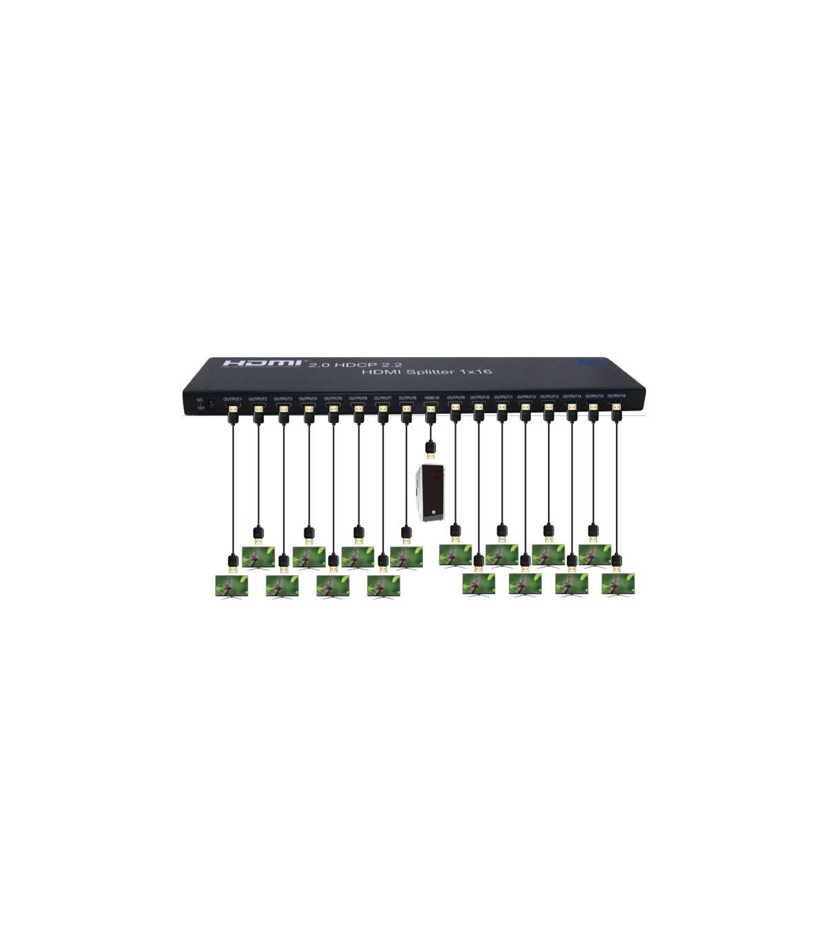 اسپلیتر HDMI یک به شانزده بافو مدل BF-H1316 با رزولوشن 4K