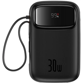 پاور بانک 30 وات باسئوس مدل QPow2 Dual Cable ظرفیت 10000 میلی آمپر ساعت