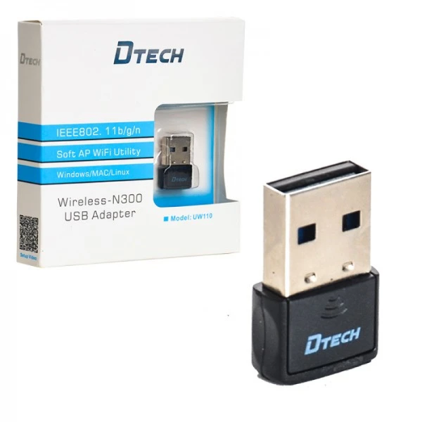 کارت شبکه وایرلس DTECH مدل UW110 سرعت 300 مگابایت