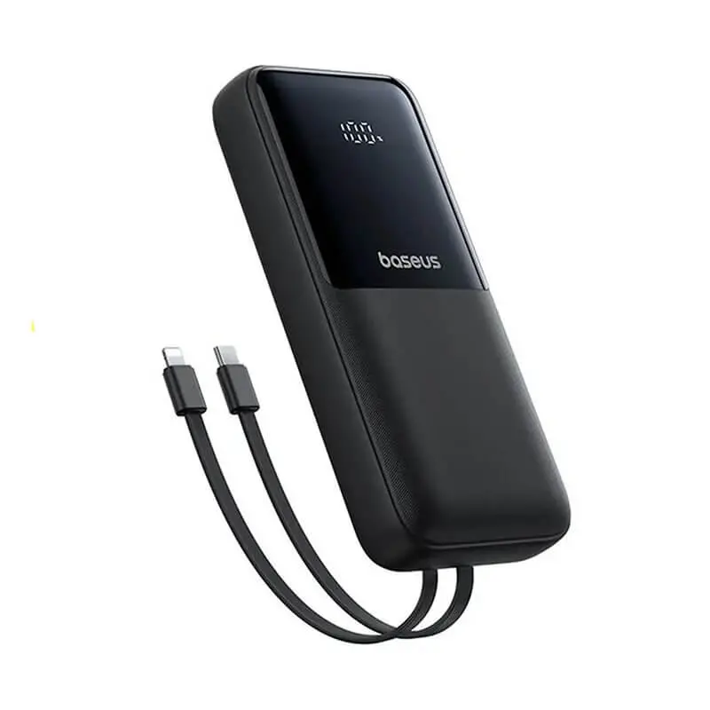 پاوربانک باسئوس مدل Lipow Dual-Cable ظرفیت ۲۰۰۰۰ میلی آمپر ساعت توان ۲۲.۵ وات