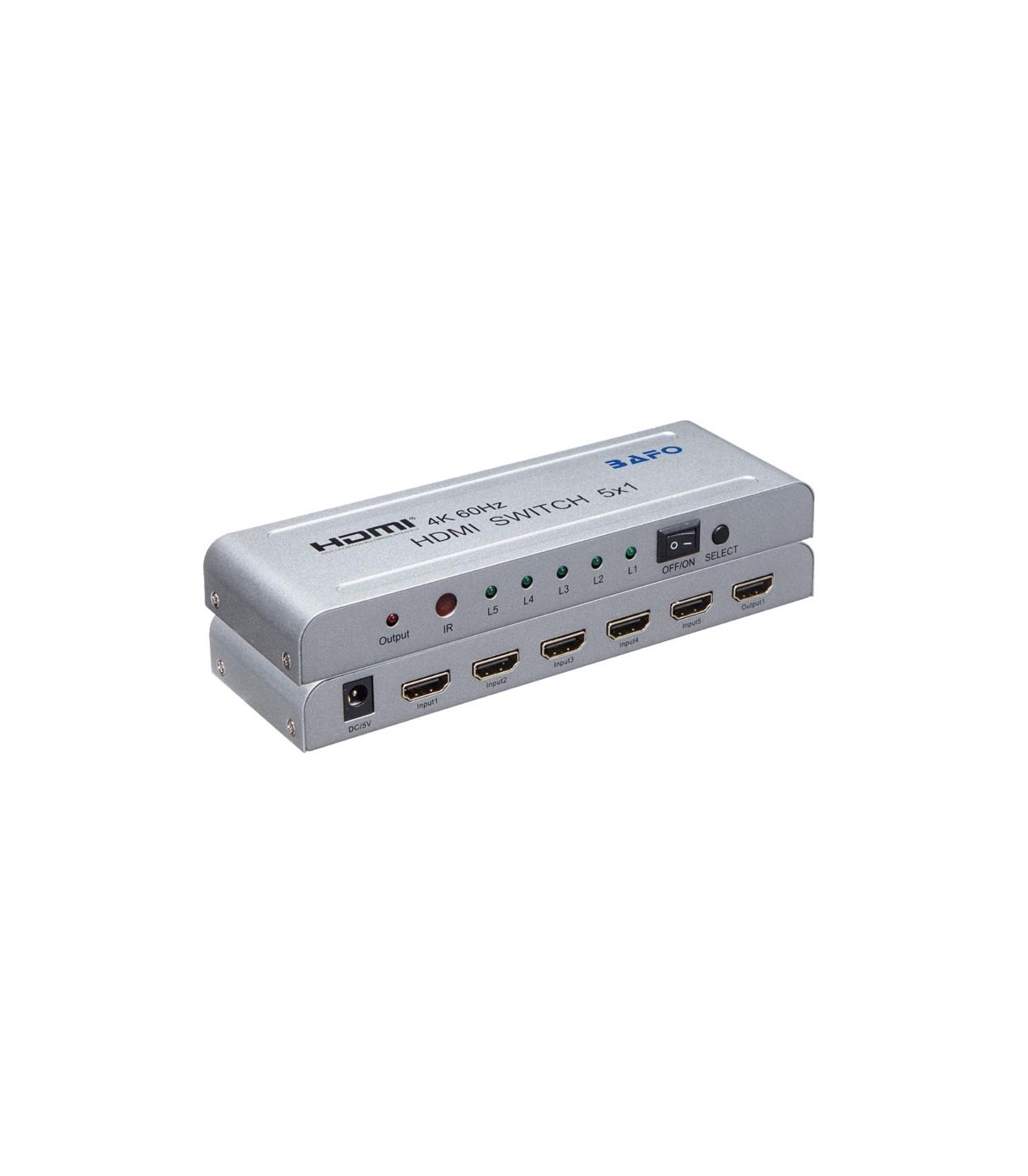 سوئیچ HDMI پنج پورت بافو مدل BF-H155 با رزولوشن 4K